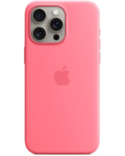 Калъф Apple - Silicone, iPhone 15 Pro Max, MagSafe, розов - 2