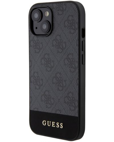 Калъф Guess - PU 4G Stripe, iPhone 15, MagSafe, черен - 3