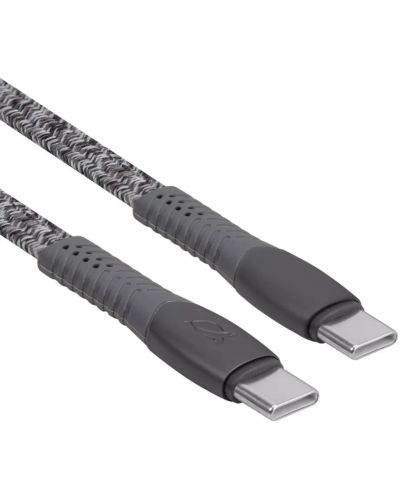 Кабел Rivacase - PS6105GR21, USB-C/USB-C, 2.1 m, сив - 2