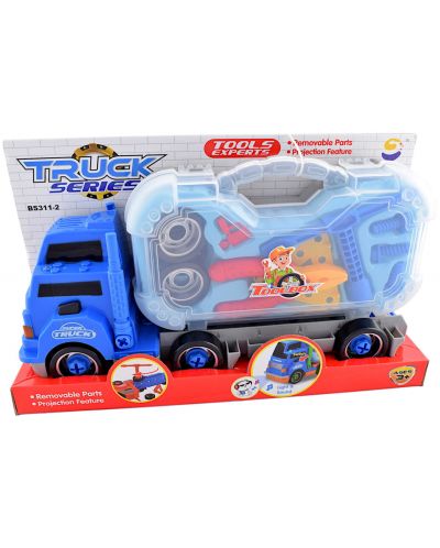 Детска играчка - Камионче, с куфарче, синьо, 37 cm - 1