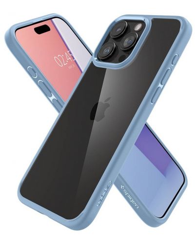 Калъф Spigen - Crystal Hybrid, iPhone 15 Pro Max, Sierra Blue - 4