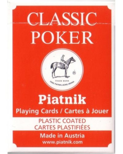 Карти за игра Piatnik - Classic Poker, червени - 1