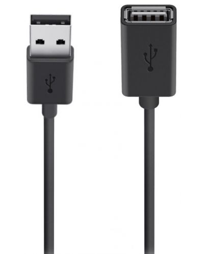 Кабел Belkin - F3U153bt4.8M, USB-A/USB-A, 4.8 m, черен - 1