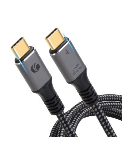 Кабел VCom - CU541M, USB-C/USB-C, 2 m, черен - 1