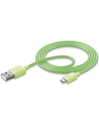 Кабел Cellularline - 3942, USB-A/Micro USB, 1 m, зелен - 1