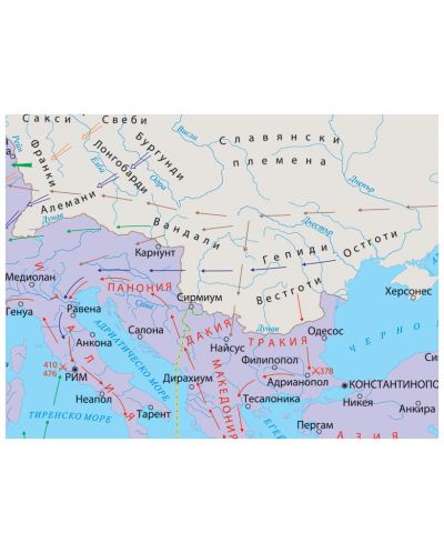 Късната Римска империя (IV-V в.) - стенна карта - 2