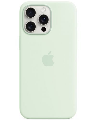 Калъф Apple - Silicone, iPhone 15 Pro Max, MagSafe, Soft Mint - 2