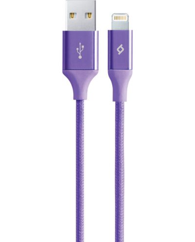 Кабел ttec - AlumiCable, USB-A/Lightning, 1.2 m, лилав - 1
