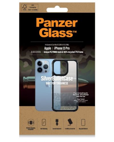 Калъф PanzerGlass - SilverBulletCase, iPhone 13 Pro, черен - 4