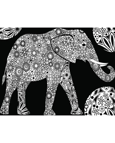 Картина за оцветяване ColorVelvet - Слон, 47 х 35 cm - 1
