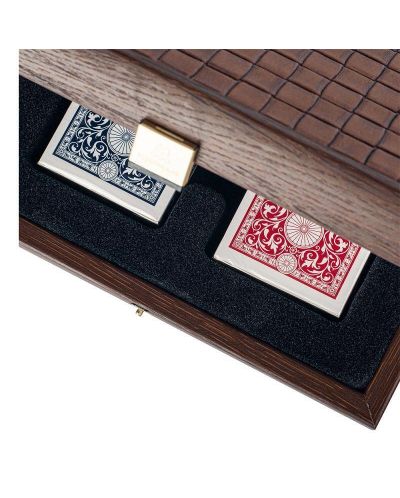 Карти за игра Manopoulos, в дървена кутия с кожен принт - 2