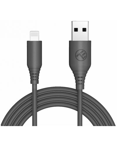 Кабел Tellur - Silicone, USB-C/Lightning, 1 m, черен - 1