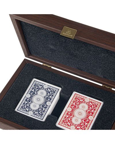 Карти за игра Manopoulos - В дървена кутия, тъмен орех - 3