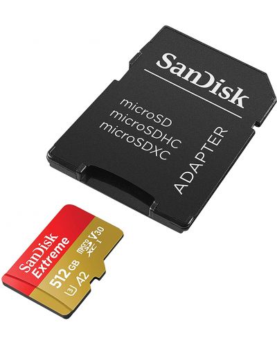 Карта памет SanDisk - Extreme, 512GB, microSDXC, Class10 + адаптер - 2
