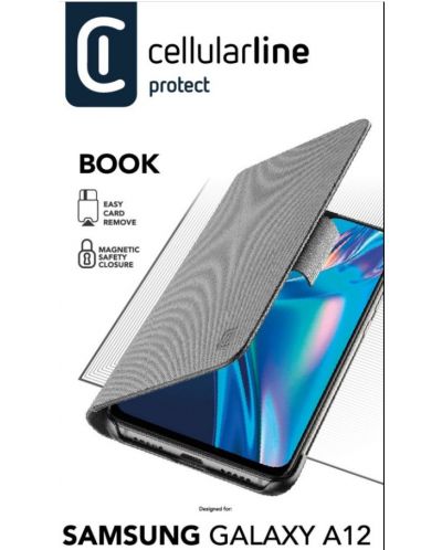 Калъф Cellularline - Book, Galaxy A12, черен - 3