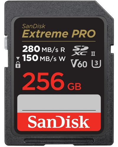 Карта памет SanDisk - Extreme PRO, 256GB, SDXC, V60 UHS-II - 1