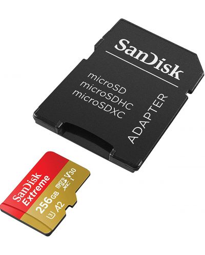 Карта памет SanDisk - Extreme, 256GB, microSDXC, Class10 + адаптер - 2