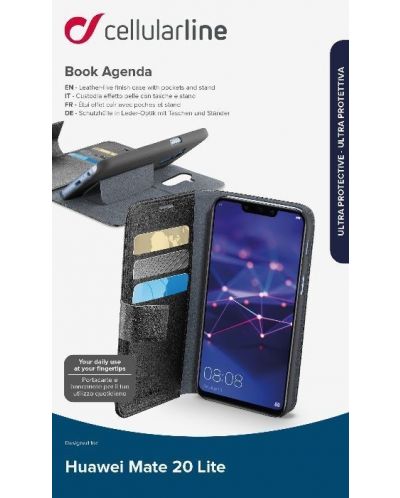 Калъф Cellularline - Book Agenda, Huawei Mate 20 Lite, сив - 3