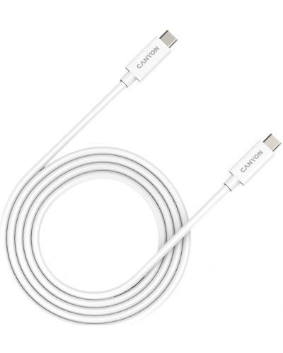 Кабел Canyon - UC-42, USB-C/USB-C, 2 m, бял - 1
