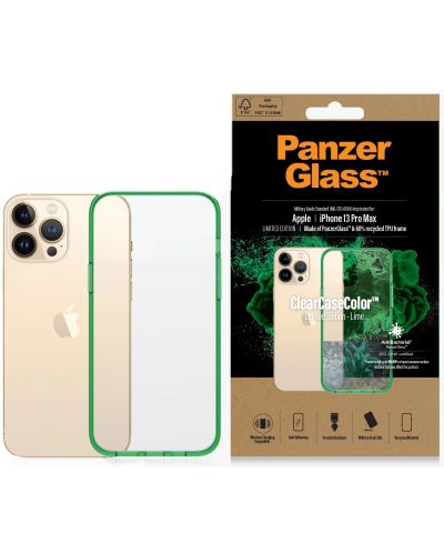 Калъф PanzerGlass - ClearCase, iPhone 13 Pro Max, прозрачен/зелен - 3