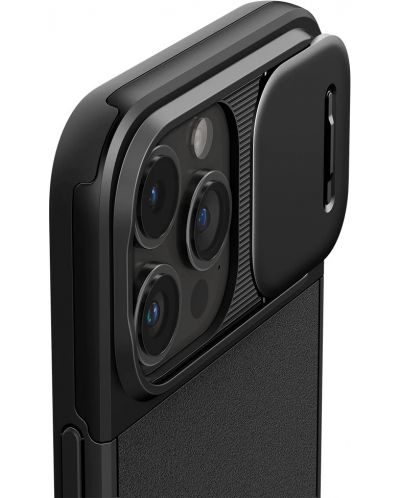 Калъф Spigen - Optik Armor, iPhone 15 Pro Max, черен - 7