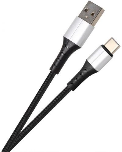 Кабел VCom - CU278C, USB-A/USB-C, 1 m, черен - 2