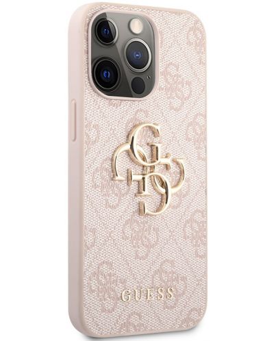 Калъф Guess - PU 4G Metal Logo, iPhone 13 Pro Max, розов - 2
