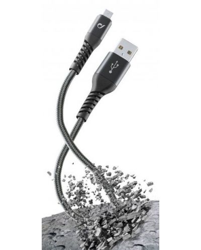 Кабел Cellularline - Tetra Force, USB-A/Micro USB, 1.2 m, черен - 1
