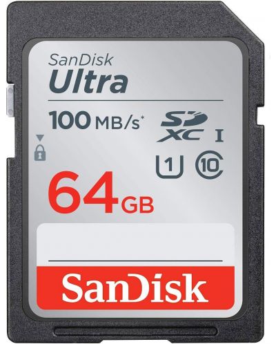 Kaрта памет SanDisk - Ultra, 64GB, SDXC, Class10 - 1