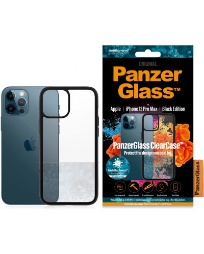 Калъф PanzerGlass - ClearCase, iPhone 12 Pro Max, прозрачен/черен - 3