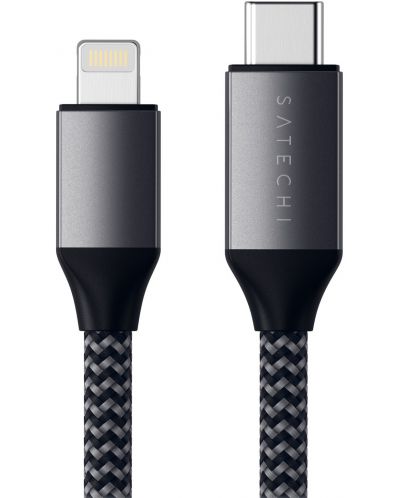 Кабел Satechi - ST-TCL18M, USB-C/Lightning, 1.8 m, сив - 1
