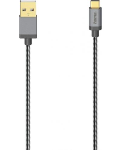 Кабел Hama - 200502, USB-A/USB-C, 0.75 m, черен - 1