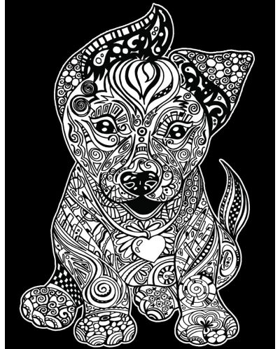 Картина за оцветяване ColorVelvet - Куче, 29.7 х 21 cm - 2