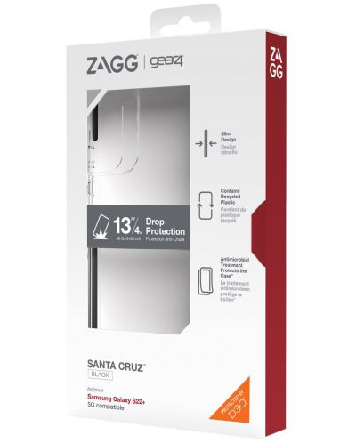 Калъф Gear4 - Santa Cruz, Galaxy S22 Plus, прозрачен/черен - 10