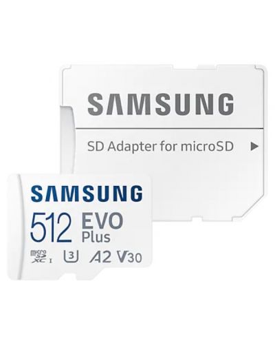 Карта памет Samsung - EVO Plus, 512GB, microSDXC, Class10 + адаптер - 1