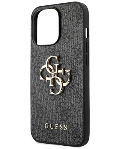 Калъф Guess - PU 4G Metal Logo,  iPhone 13 Pro Max, сив - 4