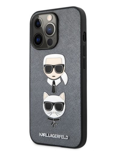 Калъф Karl Lagerfeld - Saffiano K and C, iPhone 13 Pro, сребрист - 3