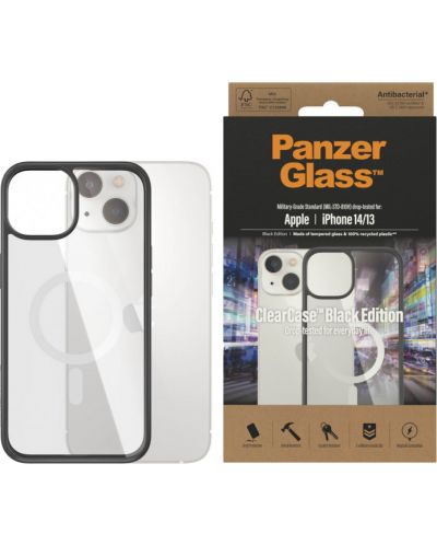 Калъф PanzerGlass - ClearCase MagSafe, iPhone 14/13, черен - 1