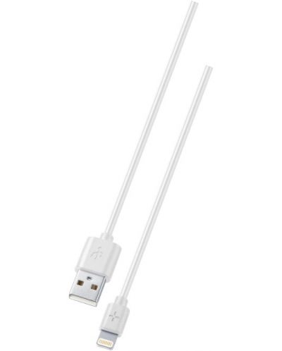 Кабел Ploos - 6560, USB-A/Lightning, 1 m, бял - 1