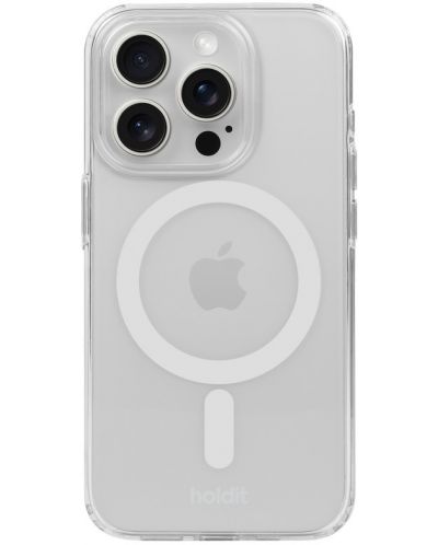 Калъф Holdit - MagSafe Case, iPhone 15 Pro, бял/прозрачен - 1