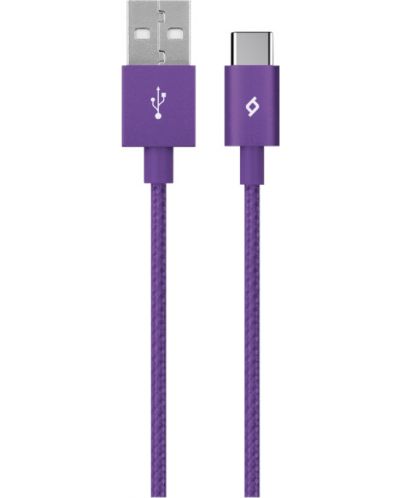 Кабел ttec - AlumiCable, USB-A/USB-C, 1.2 m, лилав - 1