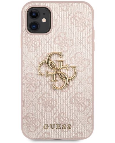 Калъф Guess - PU 4G Metal Logo Case, iPhone 11, розов - 1
