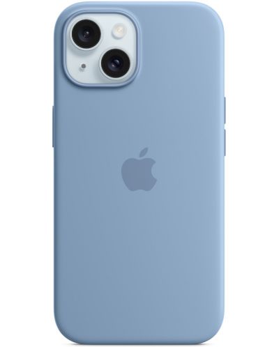Калъф Apple - Silicone MagSafe, iPhone 15, Winter Blue - 1