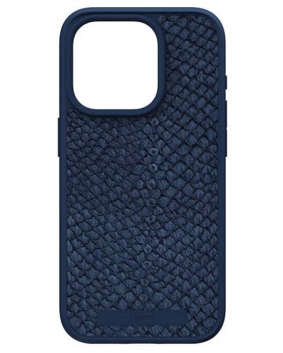 Калъф Njord - Salmon Leather MagSafe, iPhone 15 Pro, син - 4