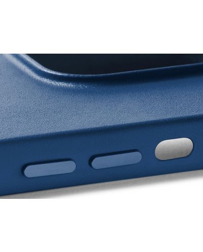 Калъф Mujjo - Full Leather MagSafe, iPhone 14, Monaco Blue - 4