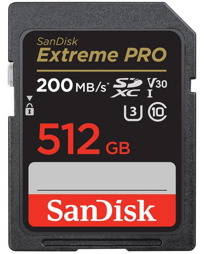Карта памет SanDisk - Extreme PRO, 512GB, SDXC, Class10 - 1