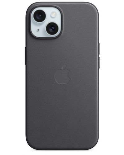 Калъф Apple - FineWoven MagSafe, iPhone 15 Plus, черен - 1