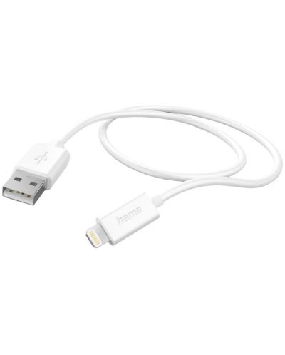 Кабел Hama - 201579, USB-A/Lightning, 1 m, бял - 1