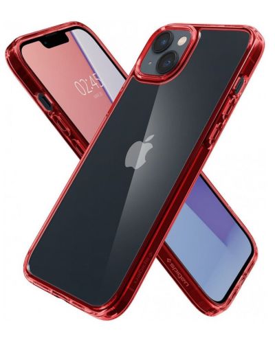 Калъф Spigen - Ultra Hybrid, iPhone 14 Plus, прозрачен/червен - 2