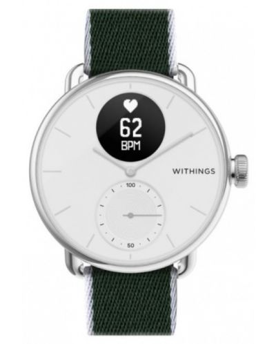 Каишка Withings - Polyethylene, Silver buckle, 18mm, зелена/бяла - 2